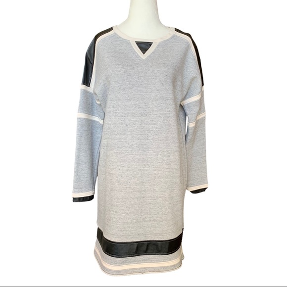 Eleven Paris Tops - Oversized Sweatshirt Tunic Dress Faux Leather